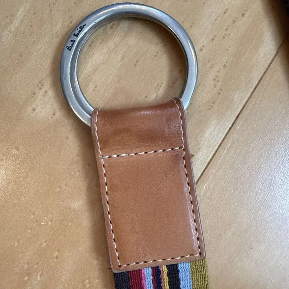 PAUL SMITH STRIPED D RING CANVAS MEN’S BELT SZE 36